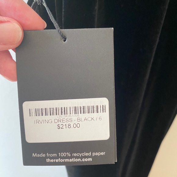 Reformation Irving Dress Velvet High Neck - Picture 6 of 7